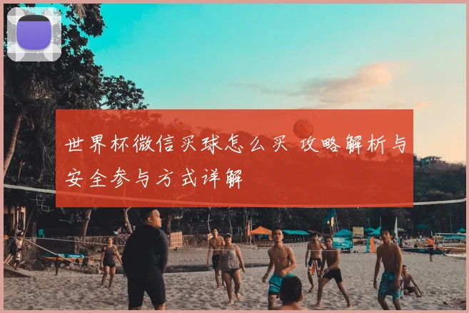 世界杯微信买球怎么买 攻略解析与安全参与方式详解